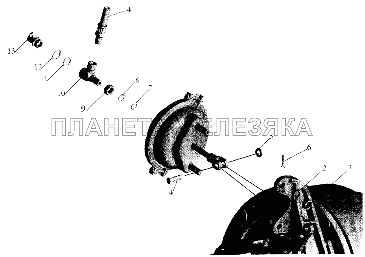 Установка тормозных камер и присоединительной арматуры МАЗ-5440