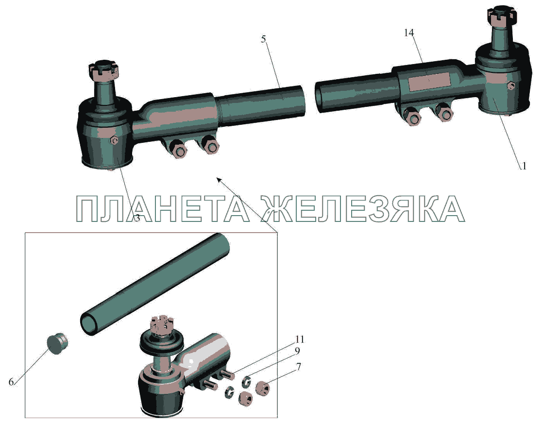 Тяга поперечная 64221-3003052 МАЗ-5440B5