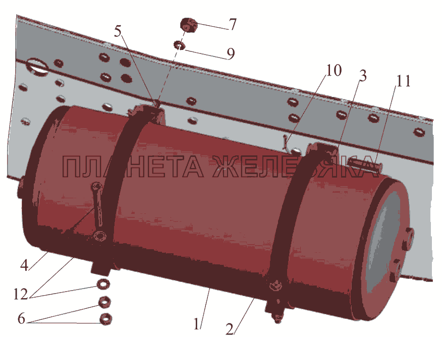 Крепление ресивера 54402-3513006 МАЗ-5440B5