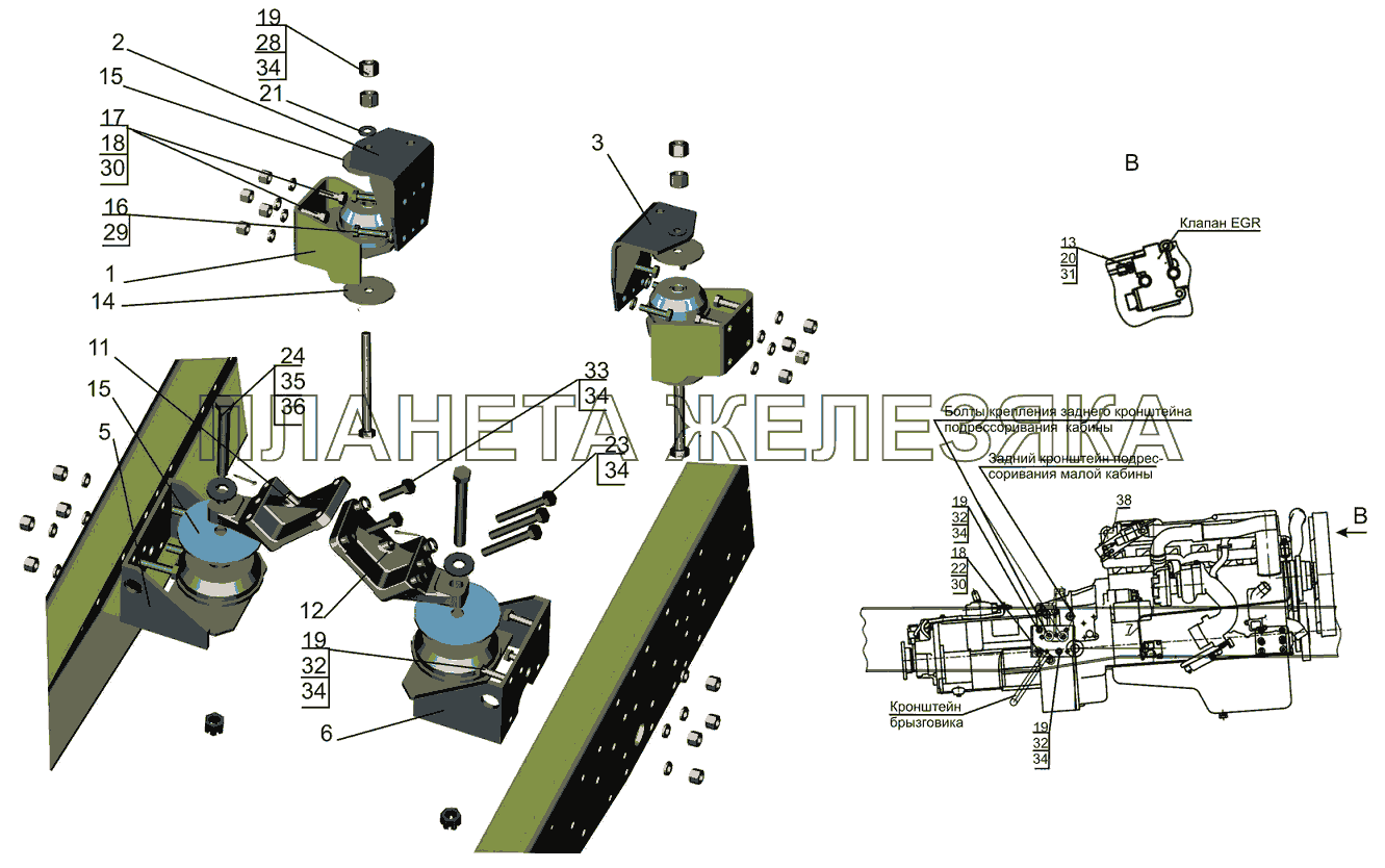 Крепление двигателя 5500B5-1001002-011, 5500B5-1001002-080 МАЗ-5440B5