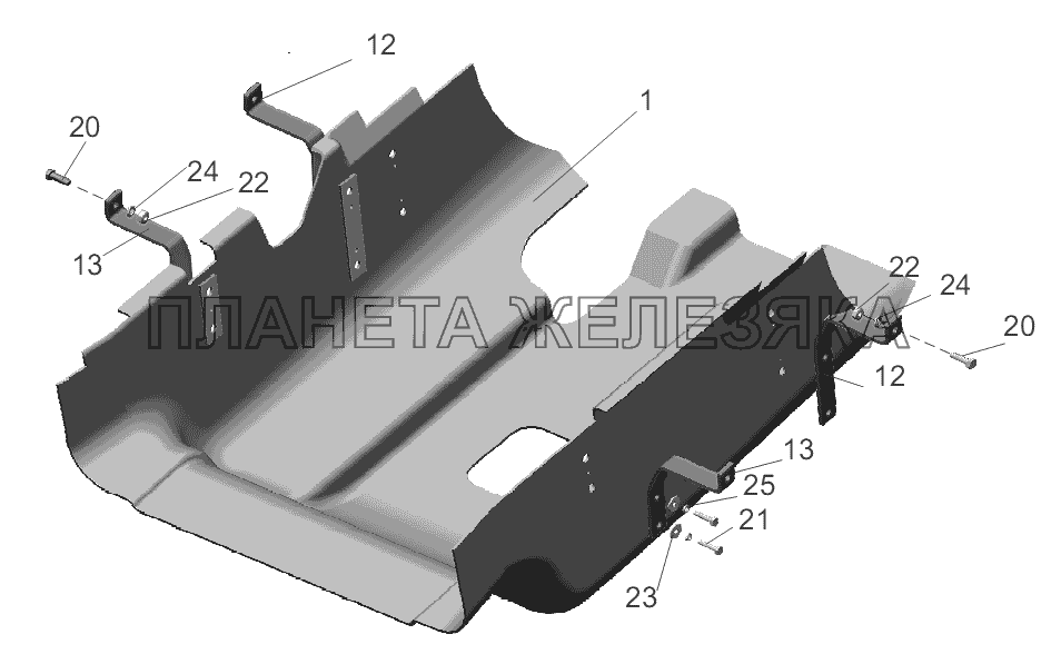 Установка шумоизоляционных экранов 5440B9-1061004-001 МАЗ-5440B9, 6430B9