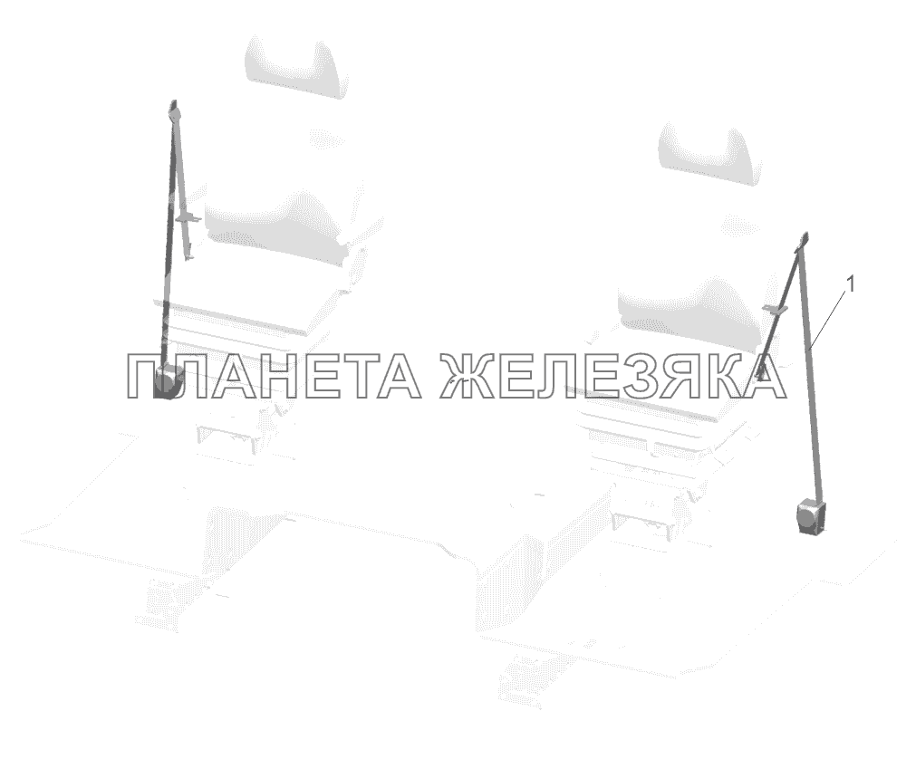 Установка ремней безопасности 54327-8200024 МАЗ-5440B9, 6430B9
