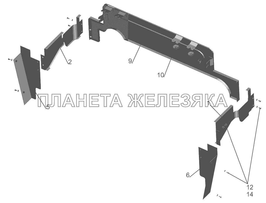 Установка экранов 5440А9-8400026 МАЗ-5440B9, 6430B9