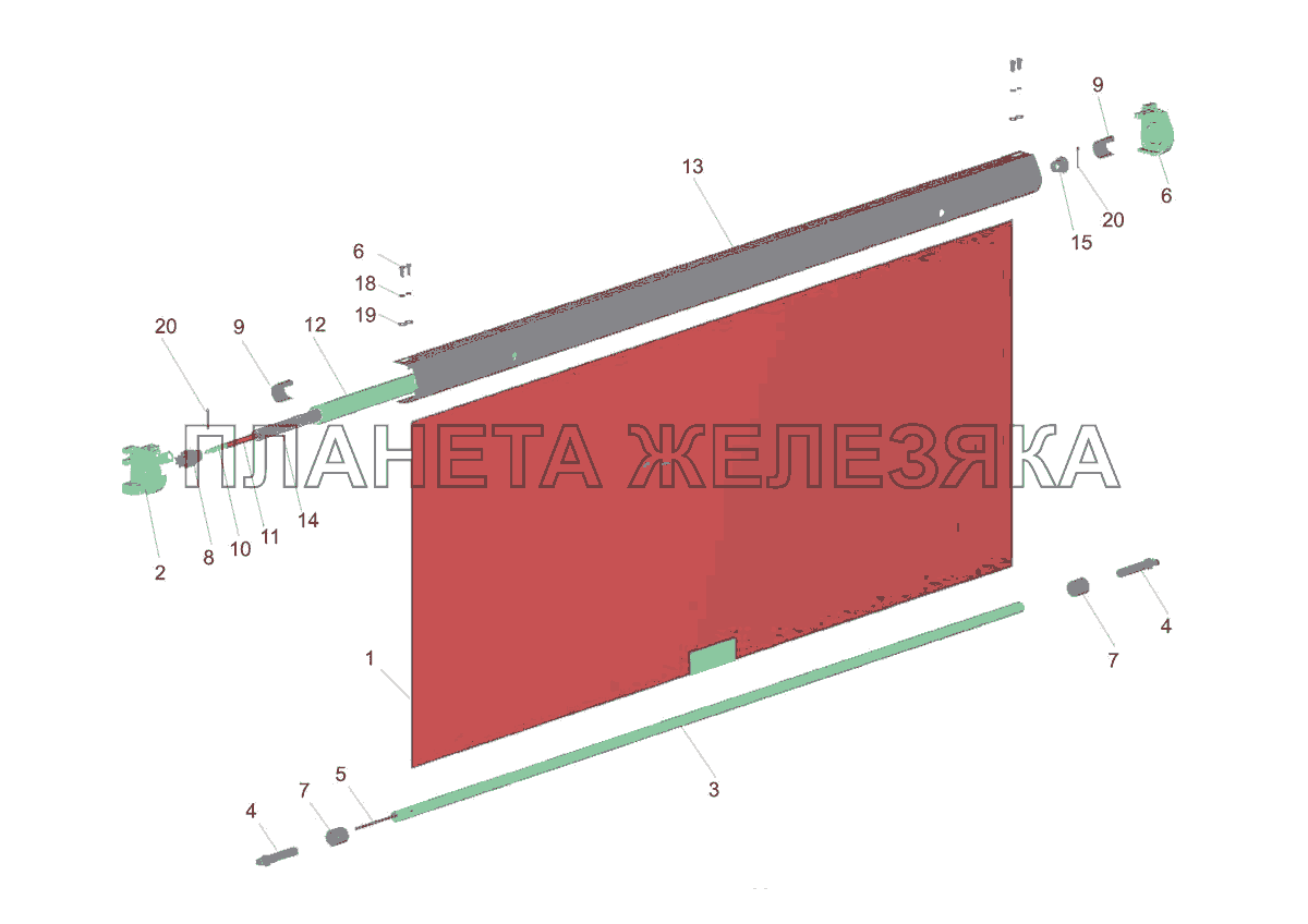 Штора противосолнечная 6430-8204110 МАЗ-5440E9