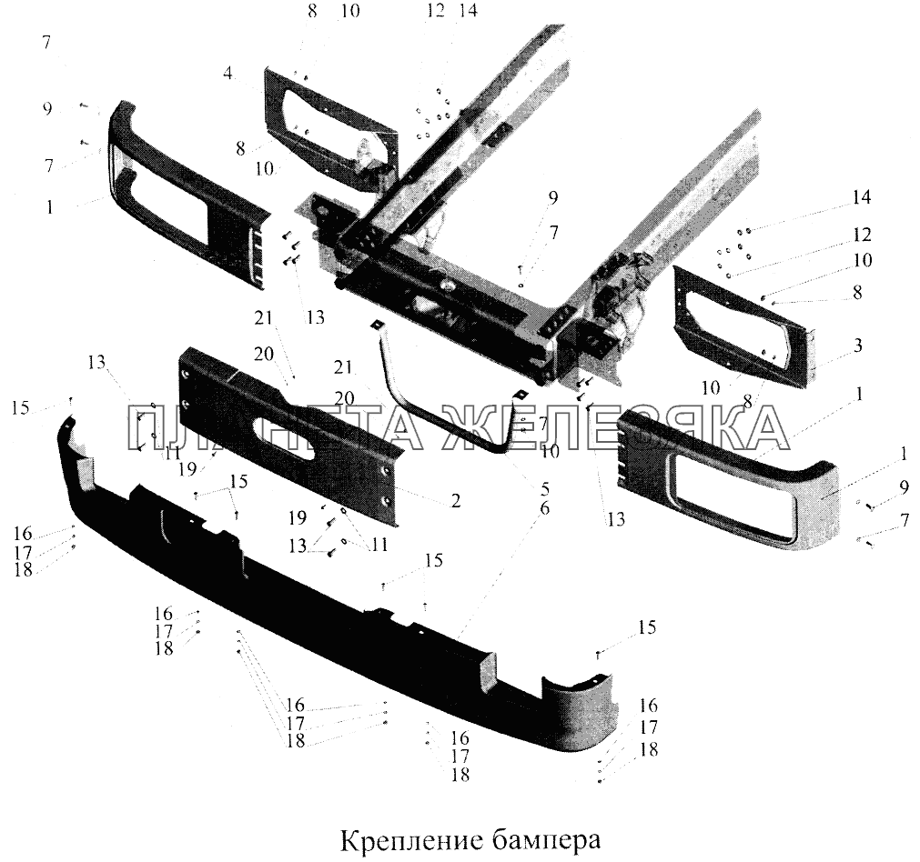 Крепление бампера МАЗ-5516А5