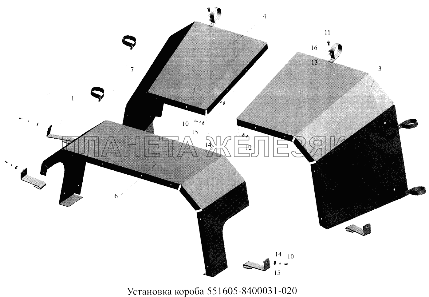 Установка короба 551605-8400031-070 МАЗ-5516А5