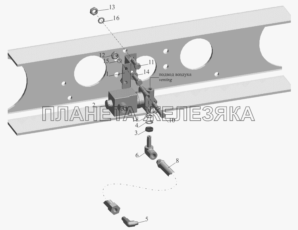 Установка привода управления блокировкой 555102-2400024-010 МАЗ-555102, 5551А2