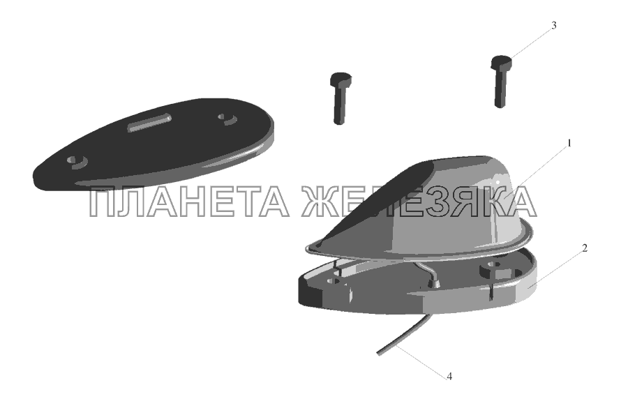 Установка фонарей автопоезда 64221-3700099-10 МАЗ-555142