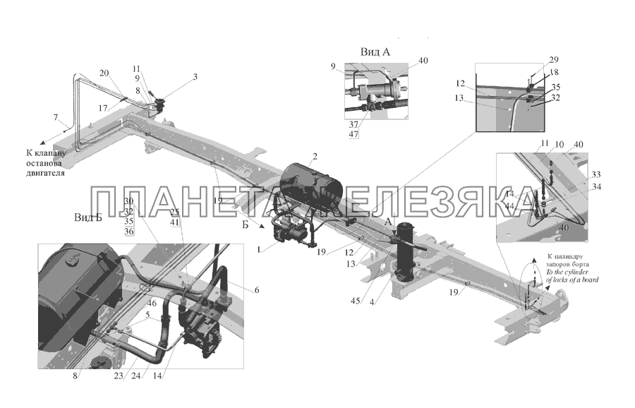 Установка гидрооборудования 555142-8600005 (-700) Installation of hydroequipment 555142-8600005 (-700) МАЗ-555142