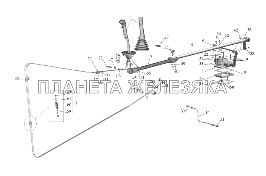 Установка привода управления коробкой передач 555142-1700002-010 МАЗ-555142