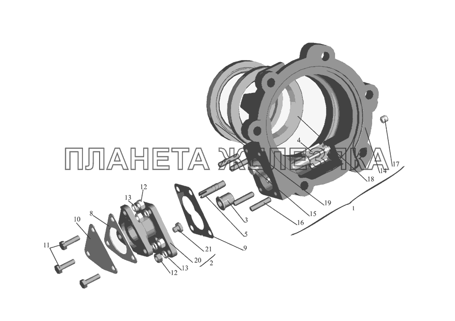 Крышка заднего подшипника выходного вала 5337-1717200 МАЗ-555142