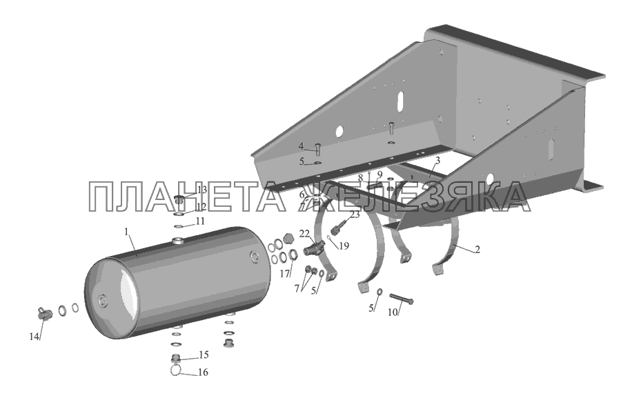 Установка ресивера 5551-3513005-10 МАЗ-555142
