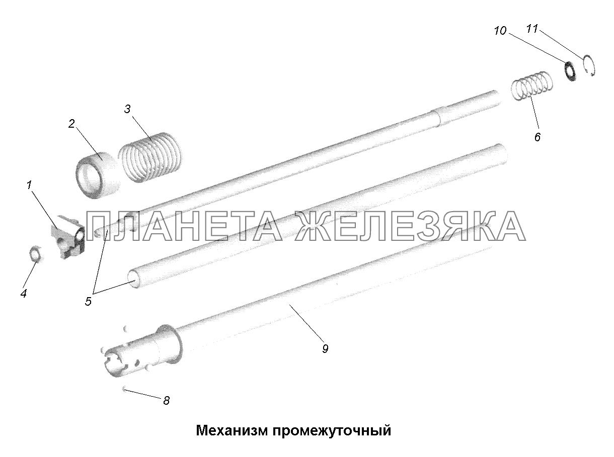 КПП\Механизм промежуточный 551639-1703325-001 МАЗ-631705, 631708