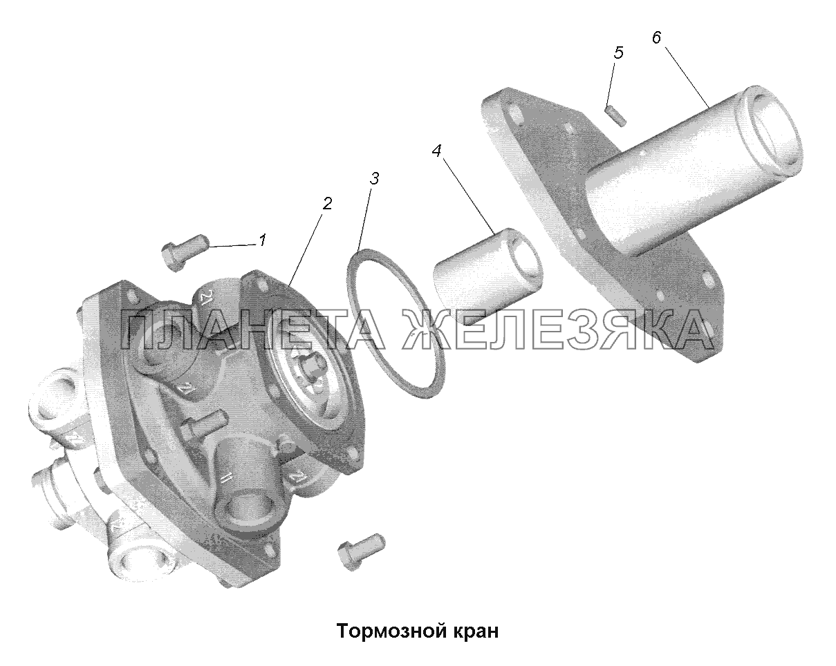 Тормоза\Тормозной кран МАЗ-631705, 631708