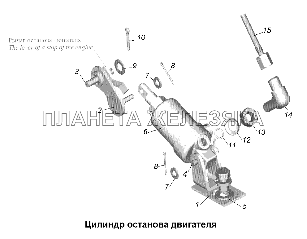 Тормоза\Цилиндр останова двигателя МАЗ-631705, 631708