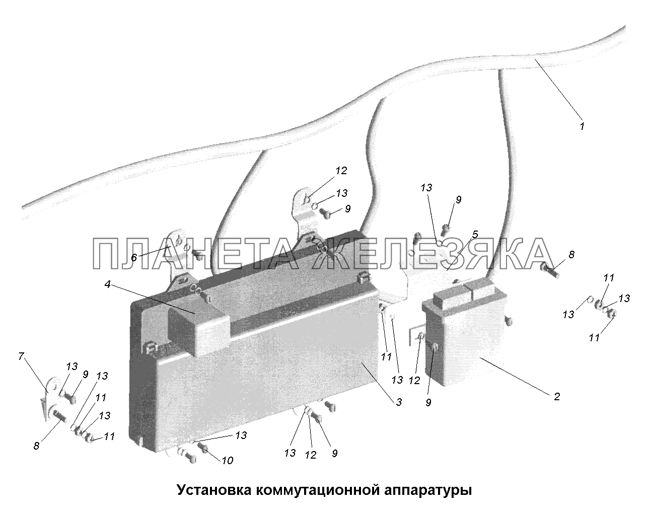 Электрооборудование\Установка коммутационной аппаратуры МАЗ-631705, 631708