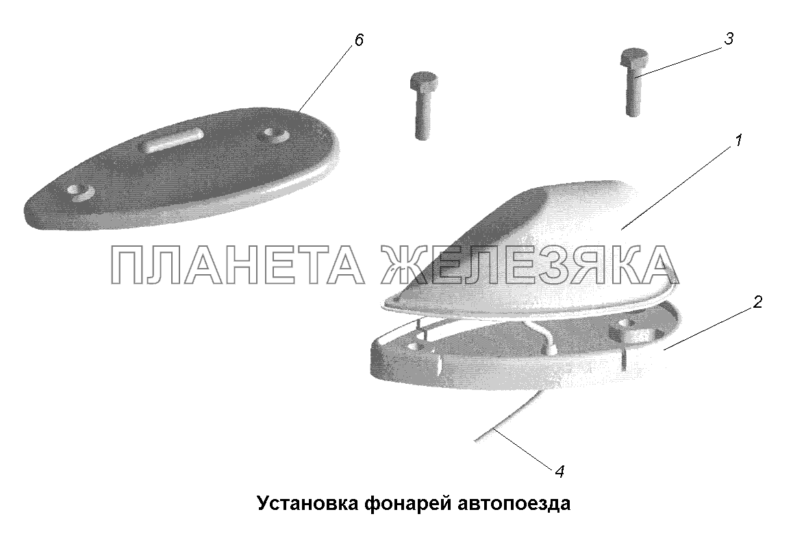 Электрооборудование\Установка фонарей автопоезда МАЗ-631705, 631708