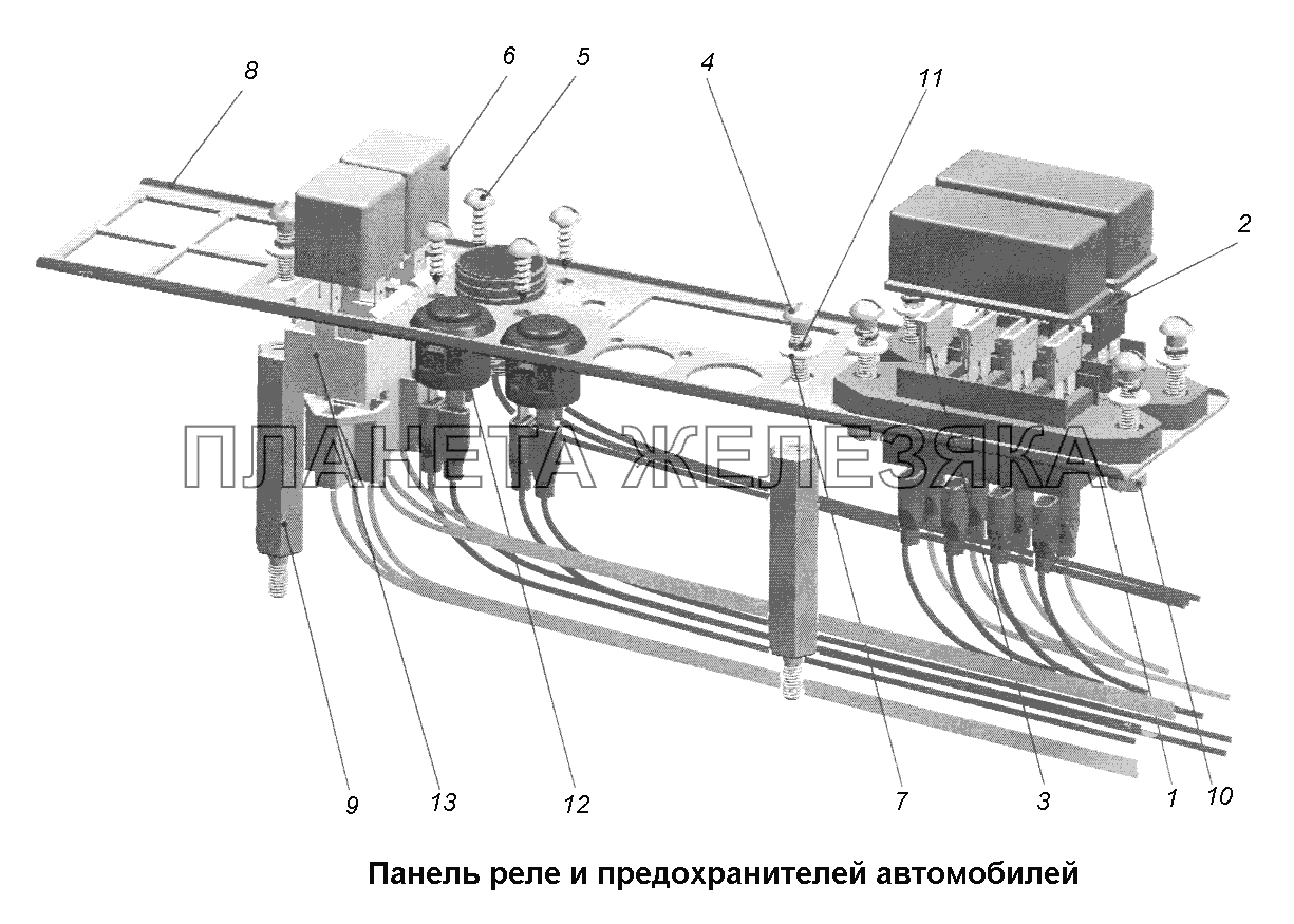 Электрооборудование\Панель реле и предохранителей автомобилей МАЗ-631705, 631708