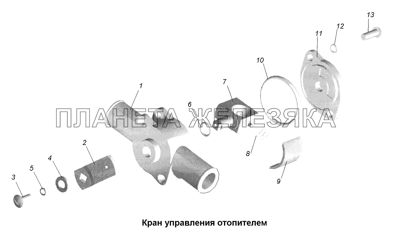 Отопление\Кран управления отопителем МАЗ-631705, 631708