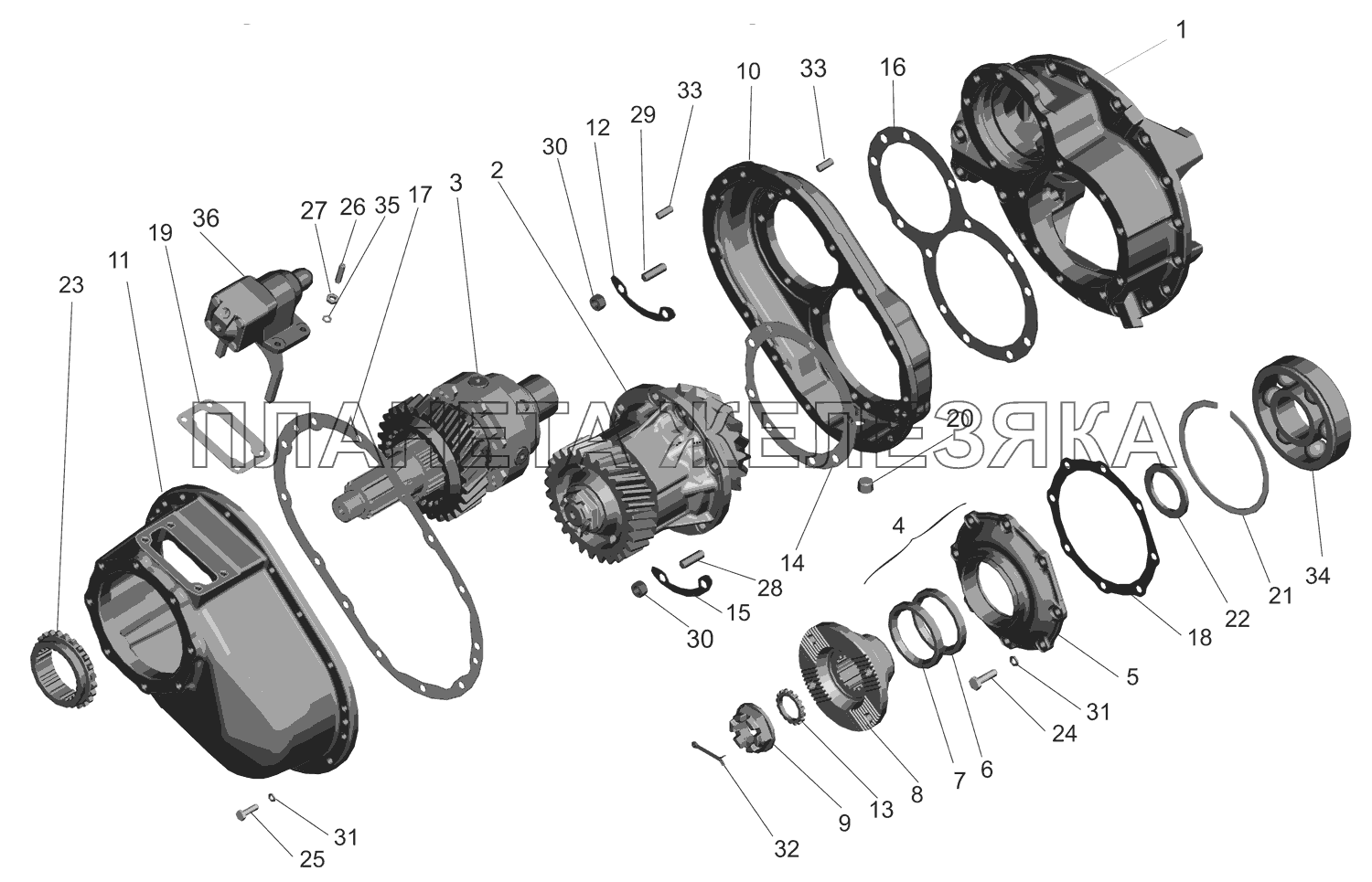 Редуктор среднего моста P6303-2502010-630 МАЗ-631705