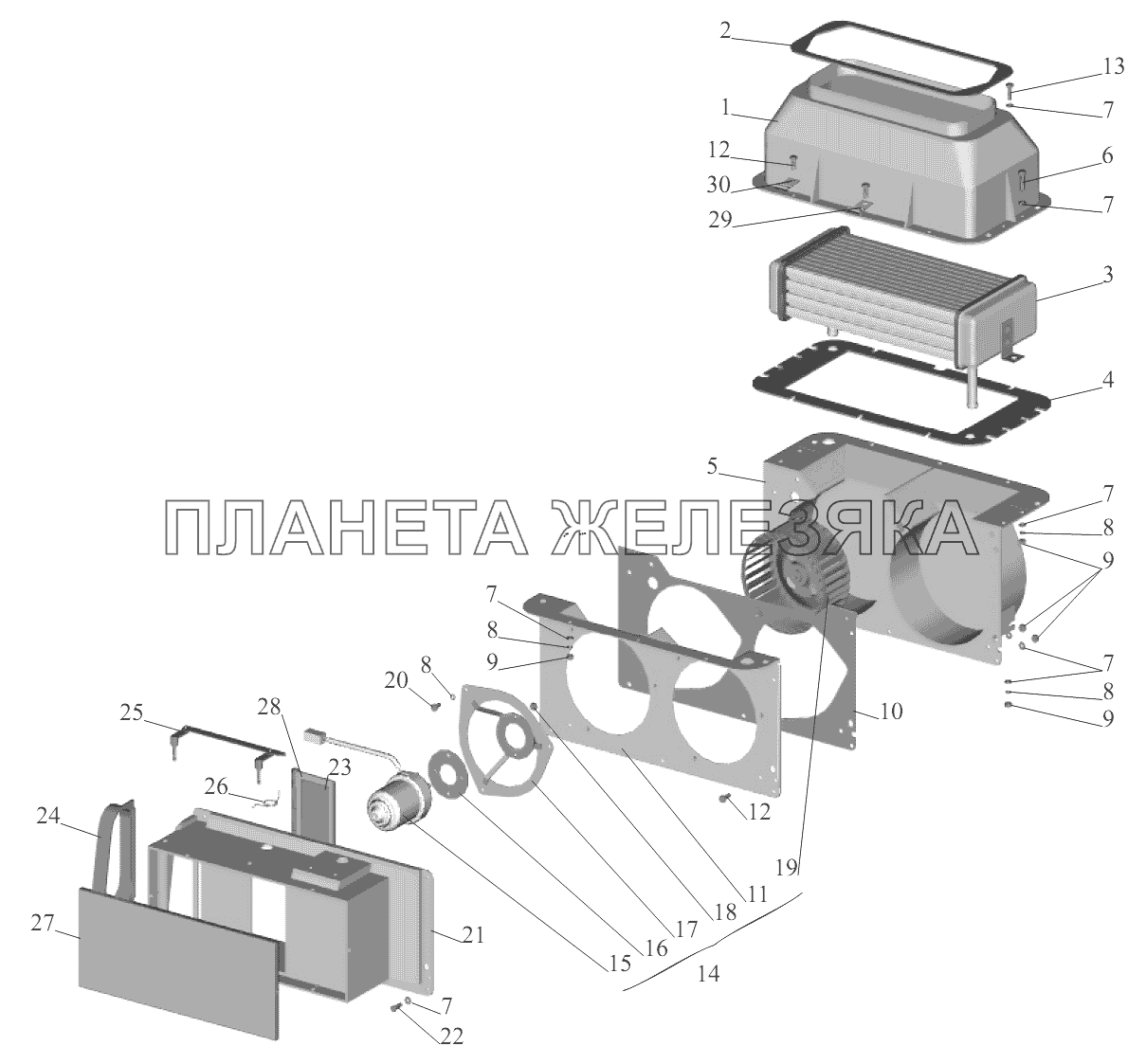 Отопитель 64221-8101010 МАЗ-6422, 5432