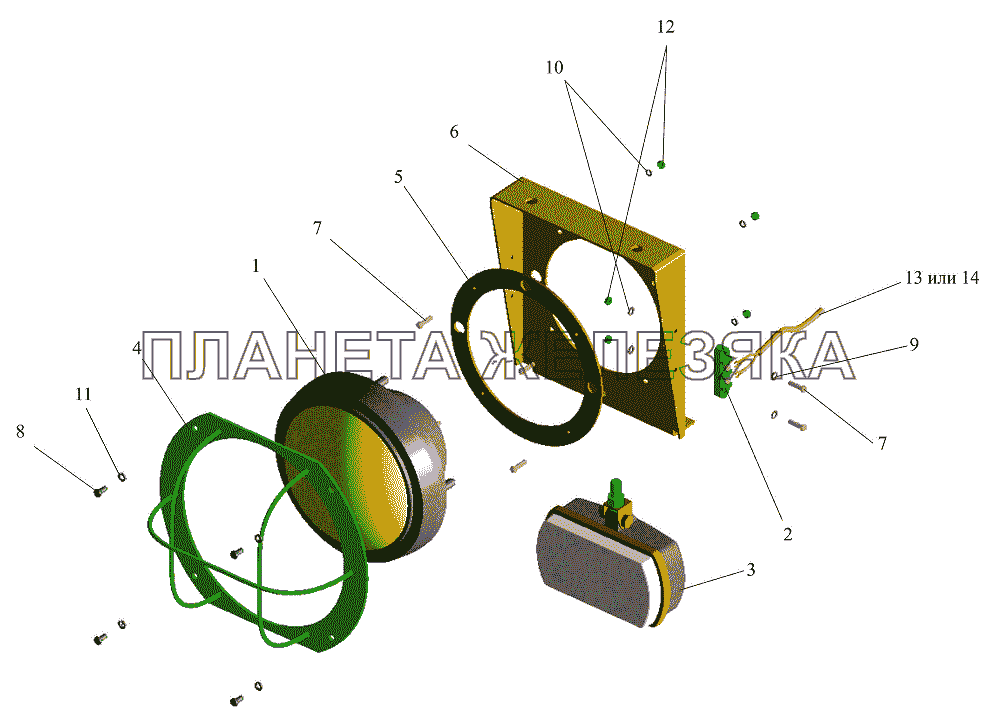 Установка головных фар МАЗ-642505, 642508