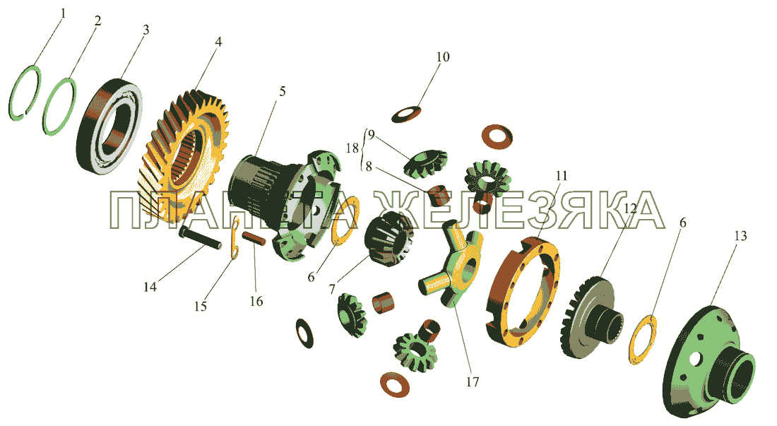 Коробка раздаточная. Дифференциал 5434-1830010-12 МАЗ-642505, 642508
