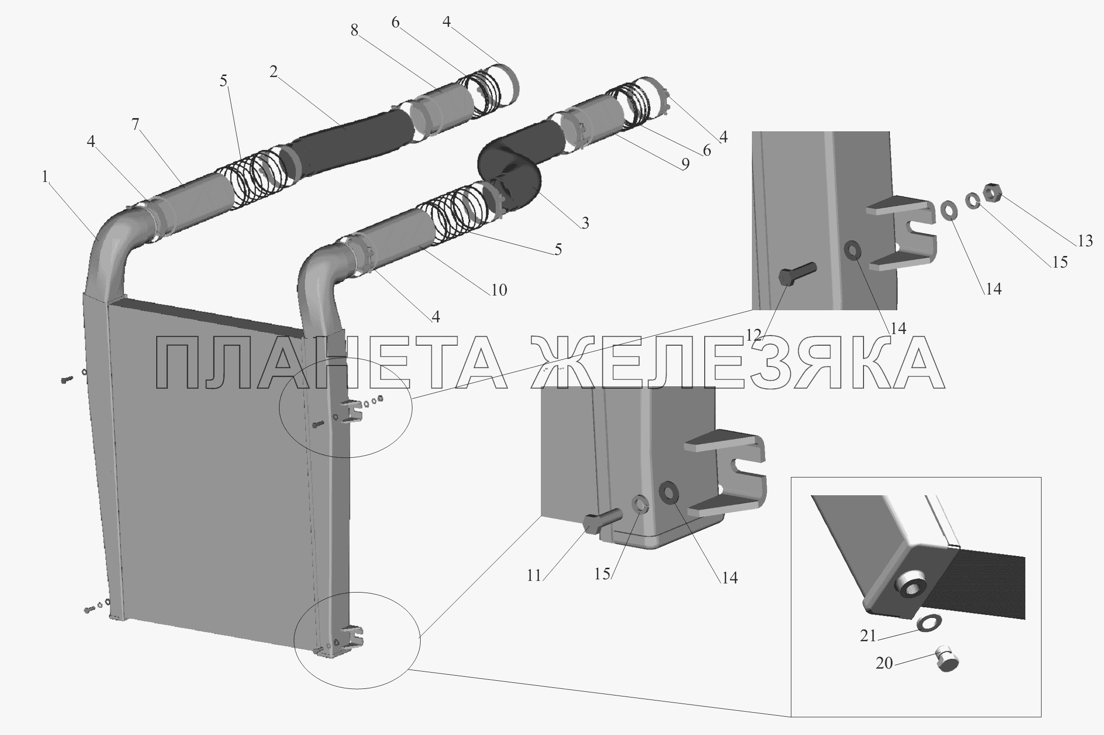 Установка системы охлаждения воздуха 5440A8-1300040 МАЗ-6430A8 (5440A8, 5440A5)