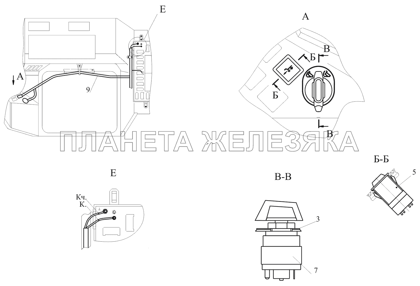 Установка электрооборудования управления платформой 6501-3700112 МАЗ-650119