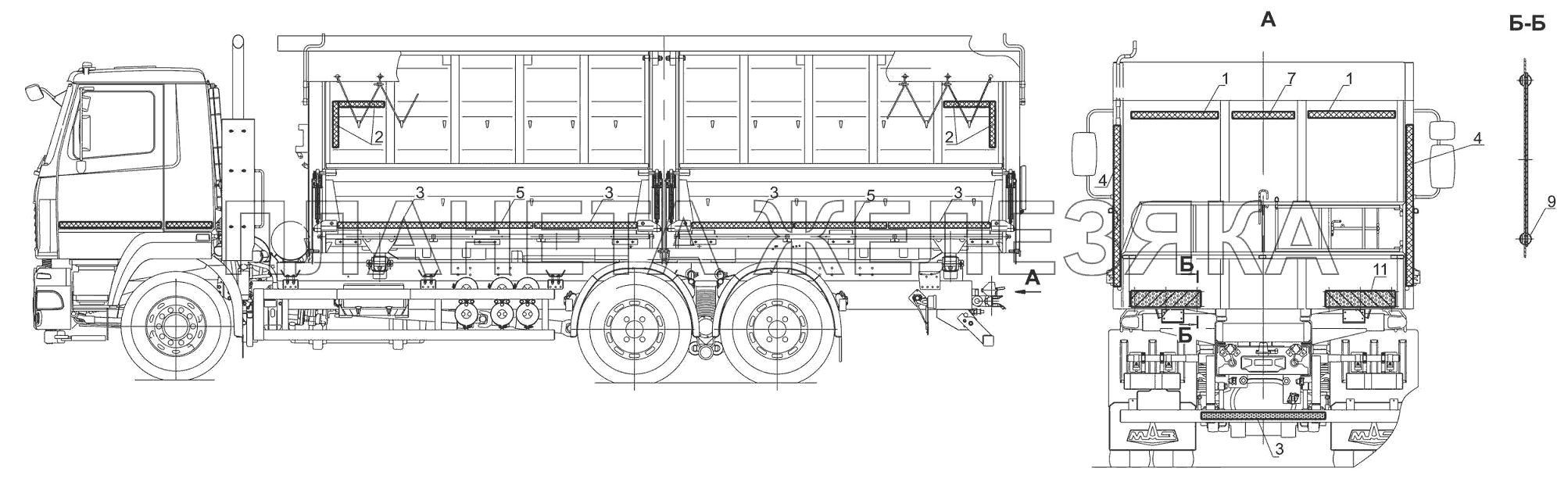 Установка светоотражающей маркировки 6501В9-8200002-000 МАЗ-6501B9