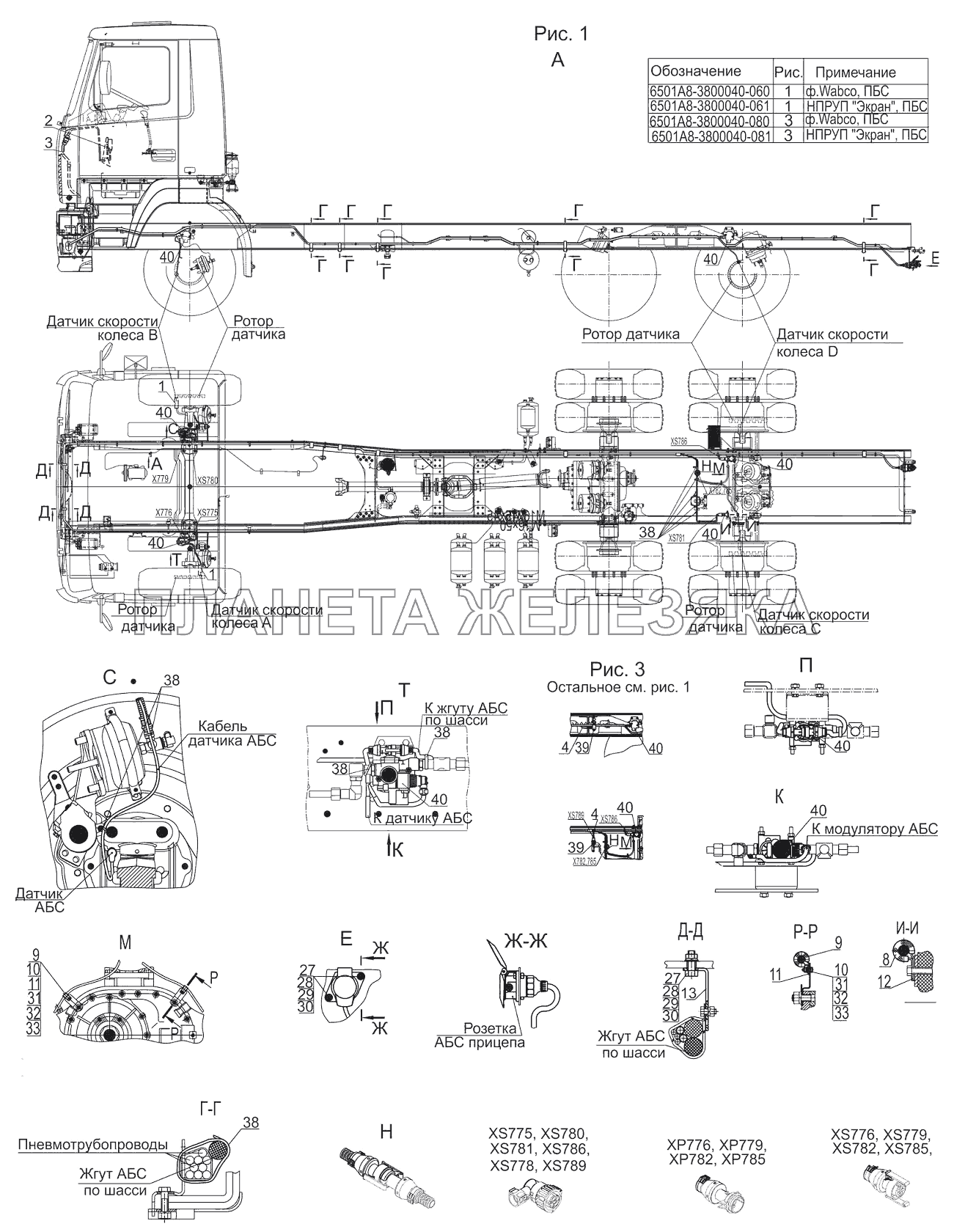 Установка электрооборудования АБС тормозов МАЗ-6501B9