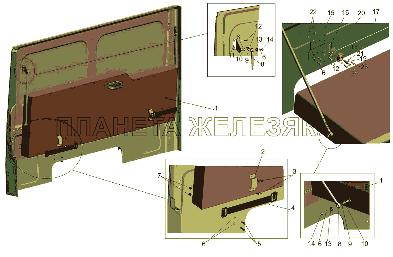 Установка спального места 6501-8200010 МАЗ-6501B9