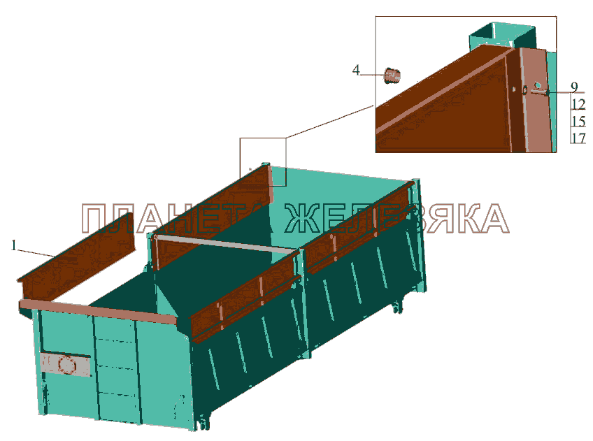 Установка надставных бортов 551608-8500012 МАЗ-6501B9