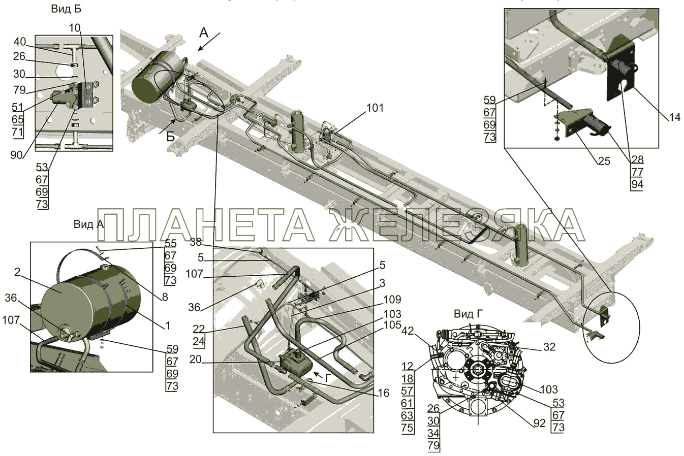 Установка гидрооборудования 6501B9-8600005-062, (-762) МАЗ-6501B9