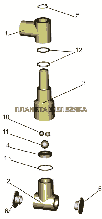 Клапан обратный с арматурой 551639-8609238 МАЗ-6501B9