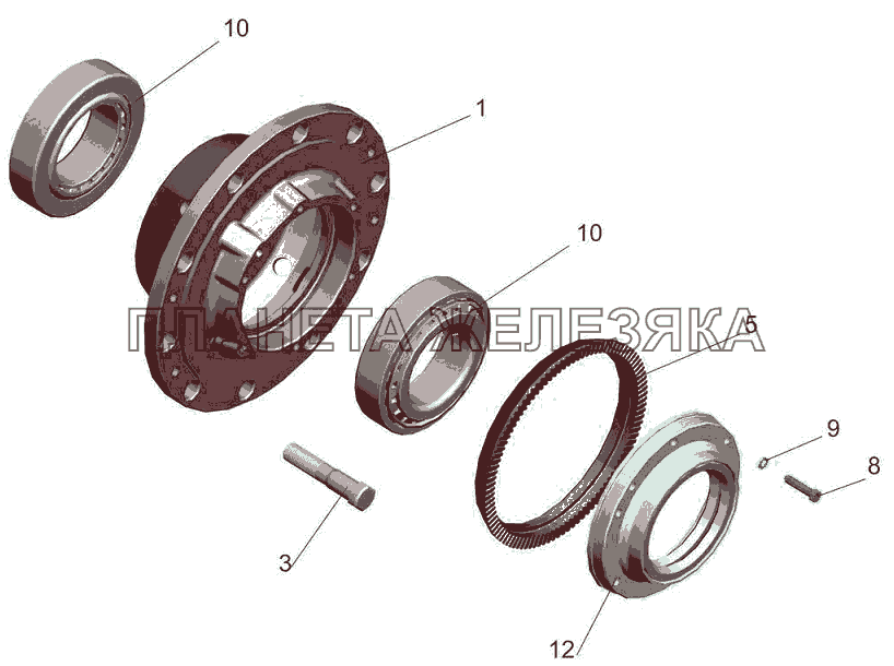 Ступица с крышкой МАЗ-6501B9