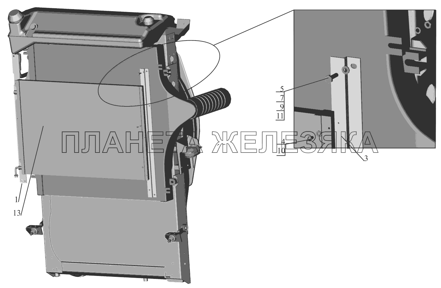 Установка конденсатора 544069-8100034 МАЗ-651669-320 (340)