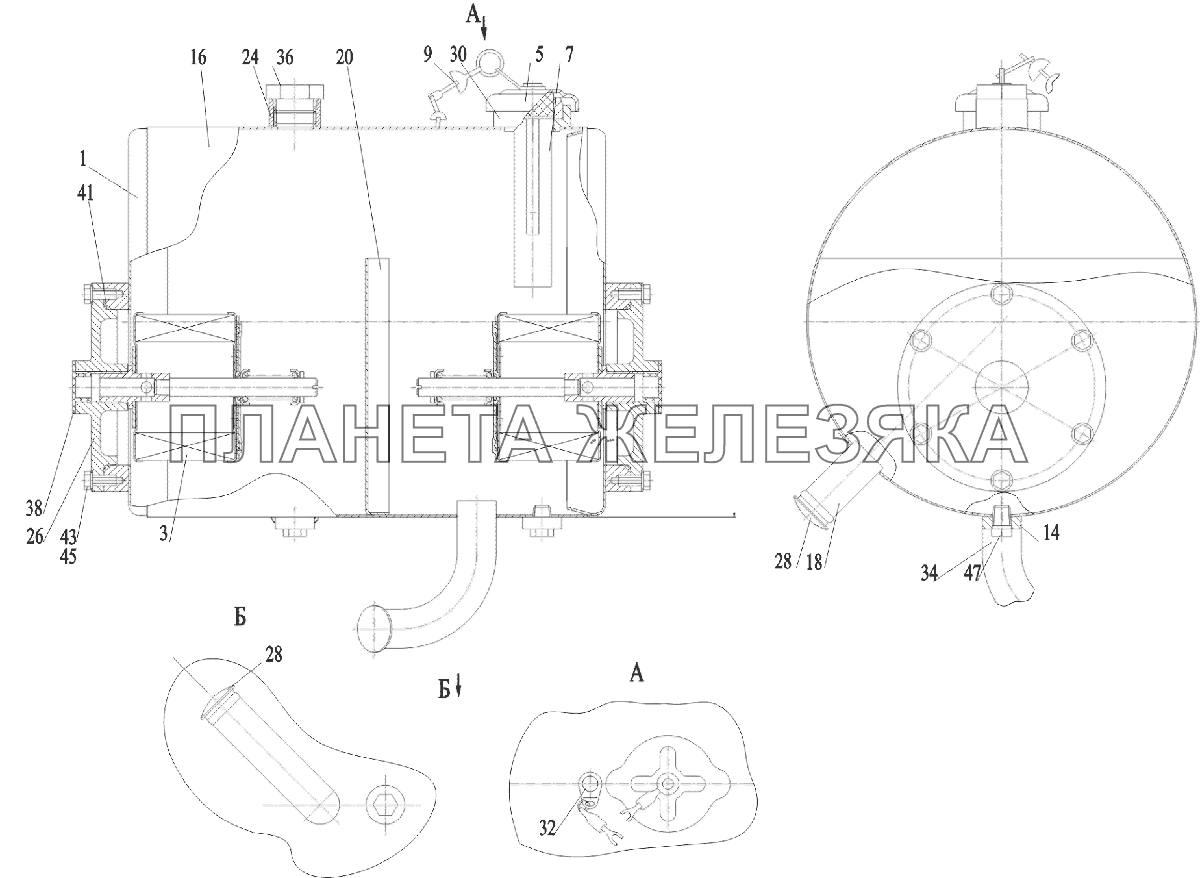 Бак масляный 6516V8-3410010 МАЗ-6516V8-520 (6516V8-540)