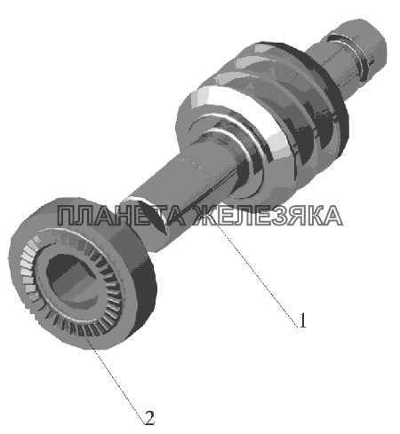 Вал червячный с полумуфтой 64226-3501168-010 МАЗ-6516V8-520 (6516V8-540)