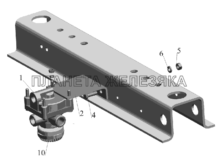 Крепление клапана ускорительного 54401-3518004 МАЗ-6516V8-520 (6516V8-540)