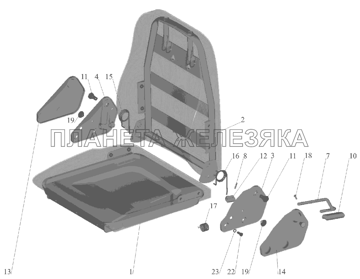 Подушка и спинка сидения 6430-6800012 МАЗ-6516V8-520 (6516V8-540)