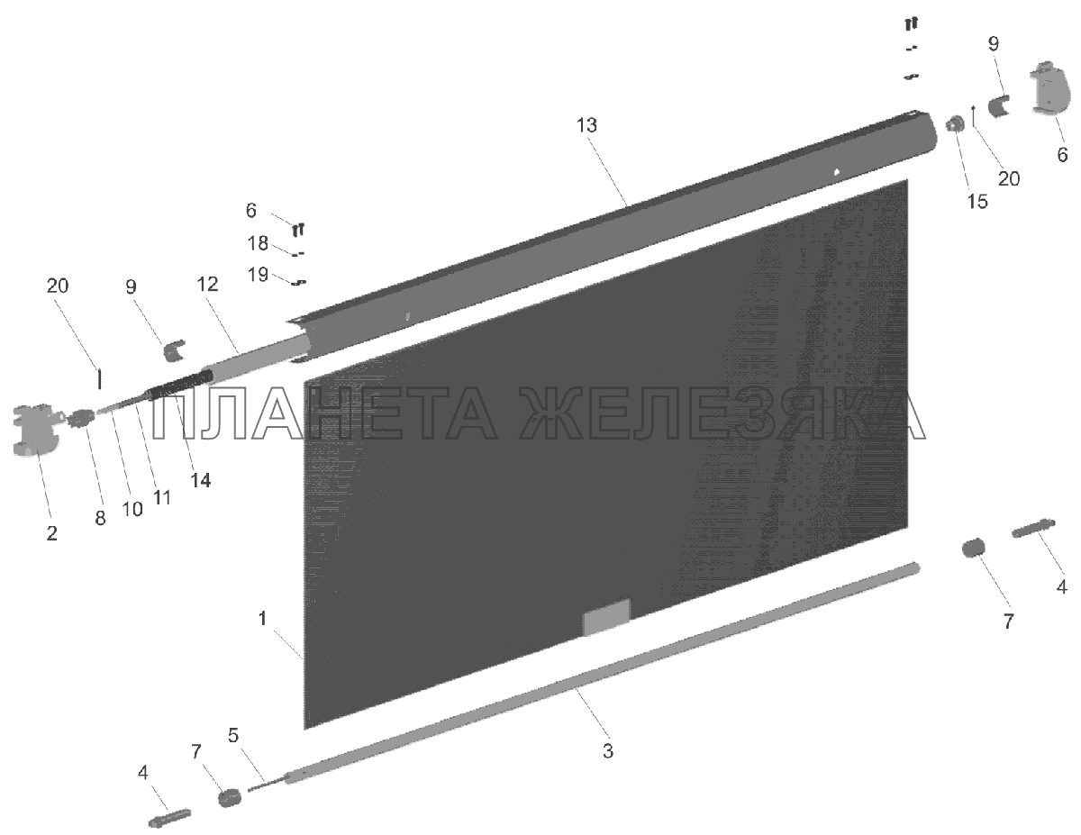 Штора противосолнечная 6430-8204110 МАЗ-6516V8-520 (6516V8-540)