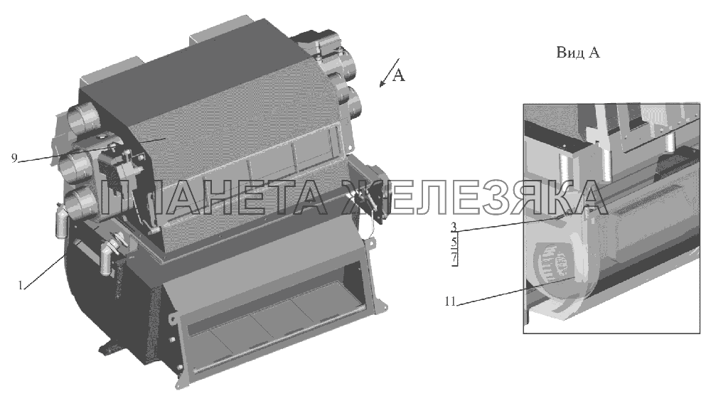 Отопитель 643008-8101010 МАЗ-6516V8-520 (6516V8-540)