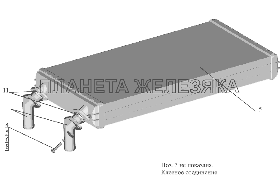 Радиатор отопителя 631019-8101060 МАЗ-6516V8-520 (6516V8-540)