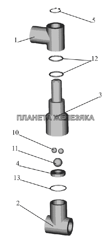 Клапан обратный с арматурой 551639-8609238 МАЗ-6516V8-520 (6516V8-540)