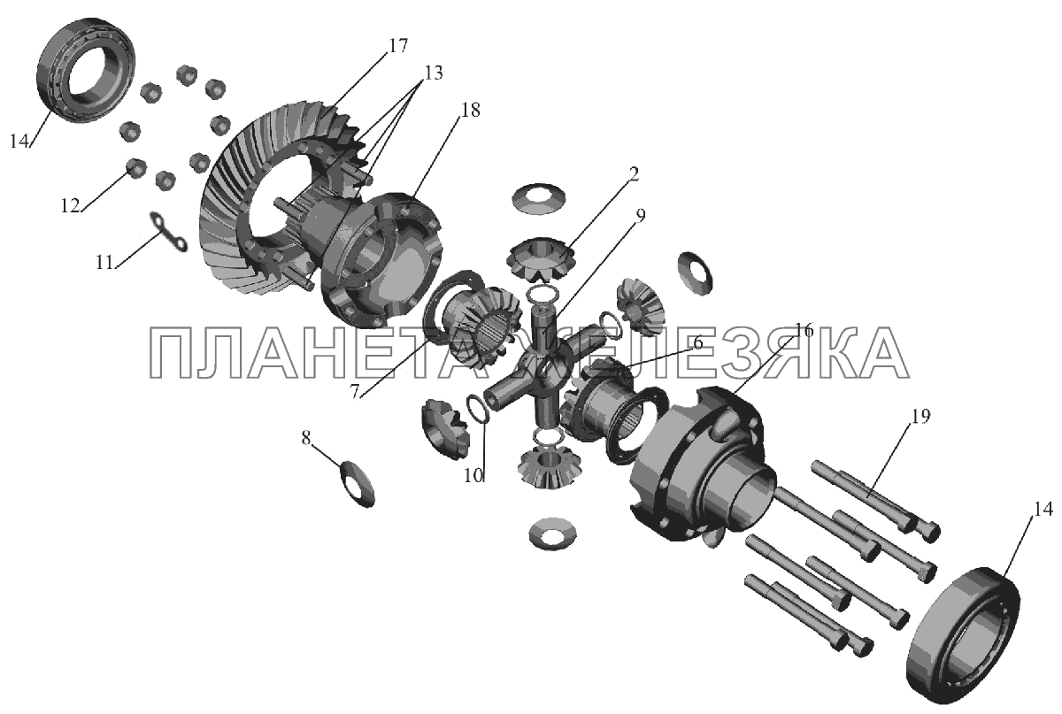 Дифференциал 54321-2403010-10 МАЗ-6516V8-520 (6516V8-540)