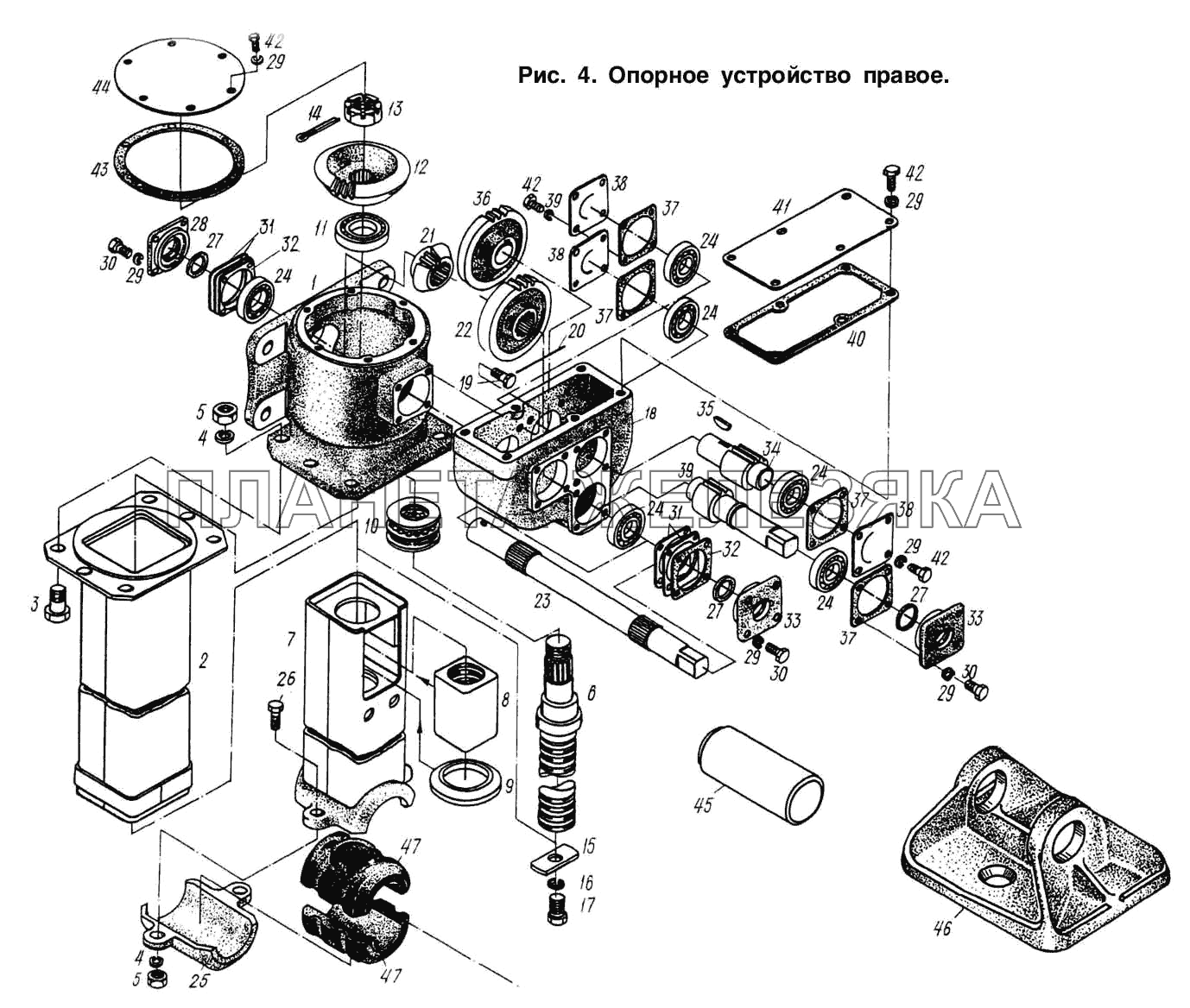 Опорное устройство правое МАЗ-93892