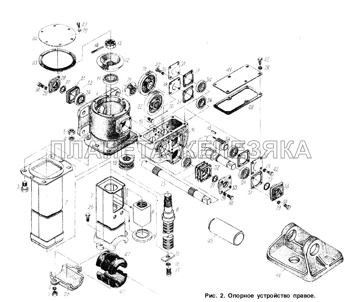 Опорное устройство правое МАЗ-9506