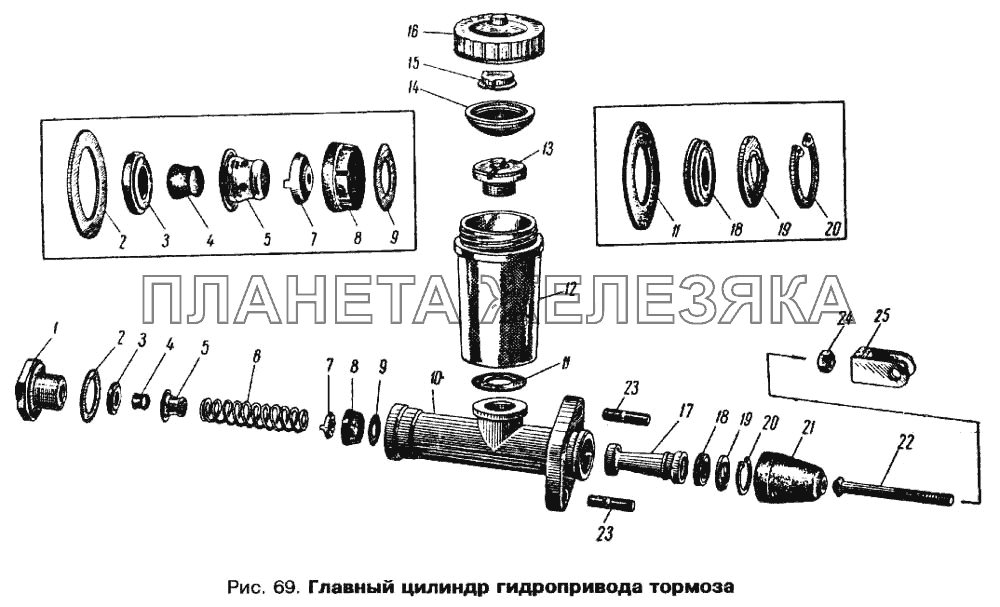 Главный цилиндр гидропривода тормоза Москвич 412