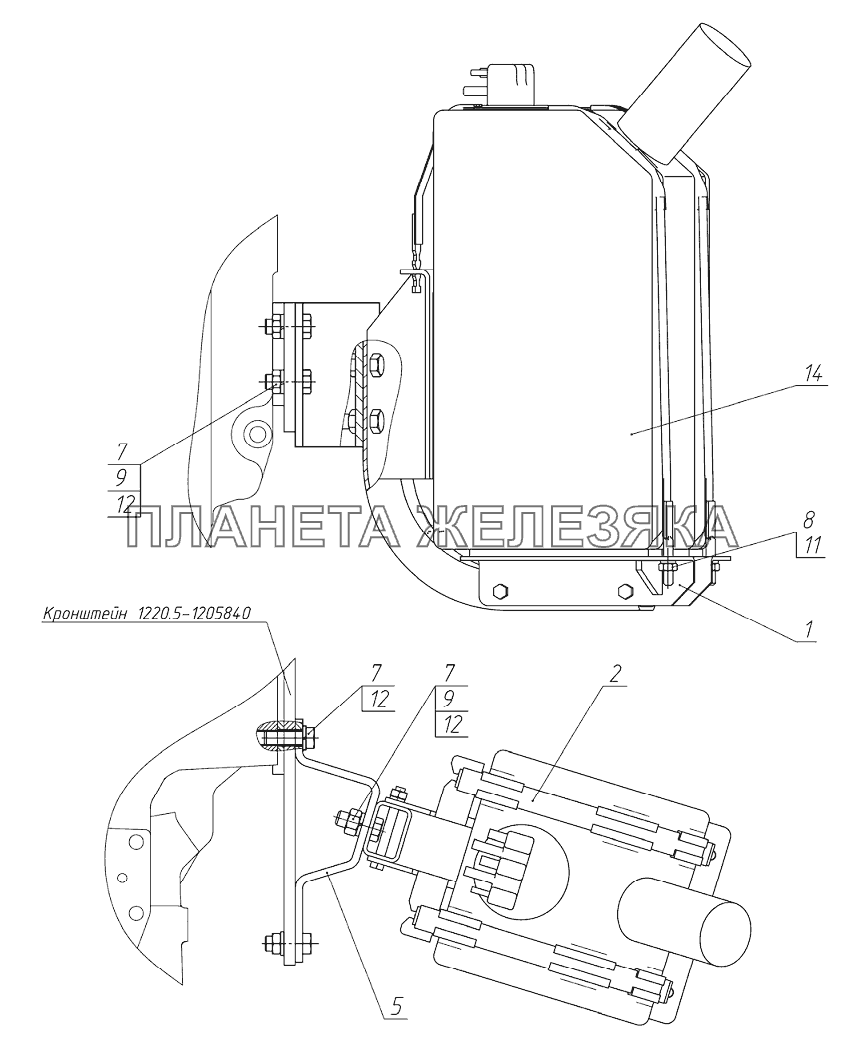 Установка бака системы SCR (1220.5-1201010) Беларус-1025.5